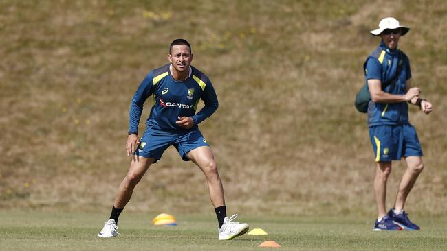 Australian top-order batsman Usman Khawaja has been busy working on his hamstring issues while the rest of the squad battled it out for a place in the final touring side. Picture: Getty Images