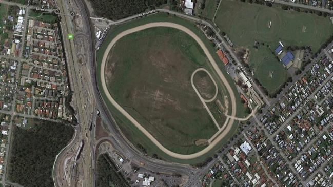 An aerial view of Deagon Racecourse.