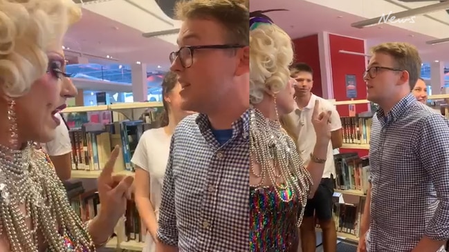 Drag queen targeted by protesters in Brisbane library