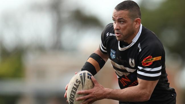 Michael Lett scored three tries for the Magpies. (Photo by Jeremy Ng/Newscorp)