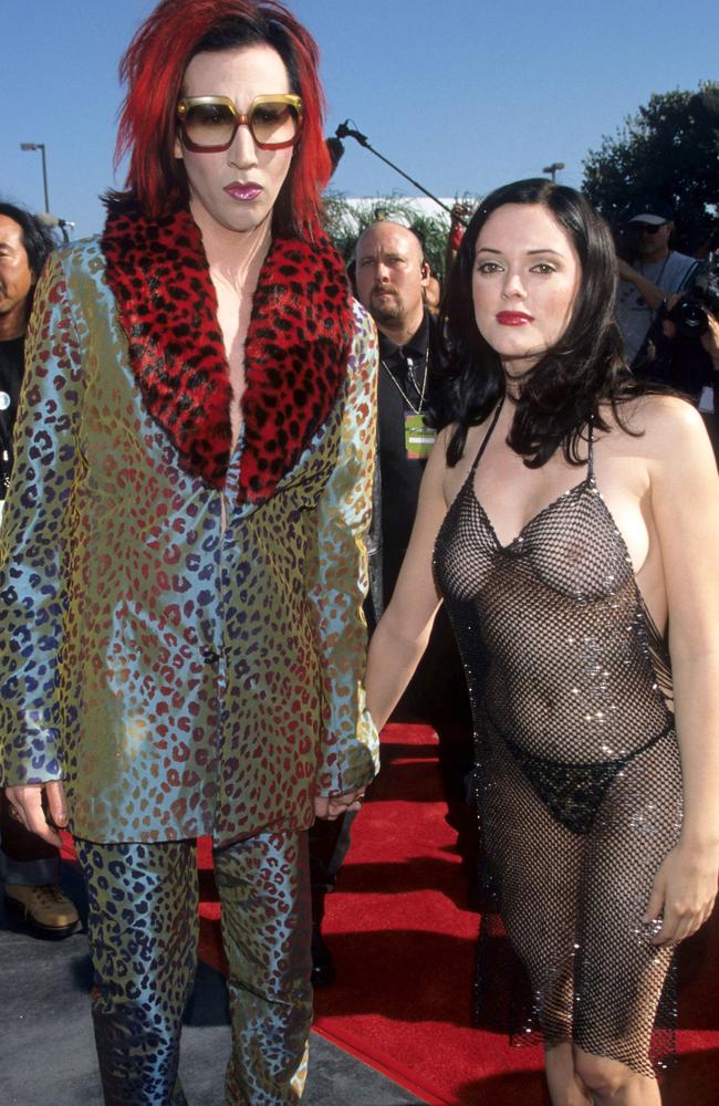 Marilyn Manson and Rose McGowan. Picture: Getty