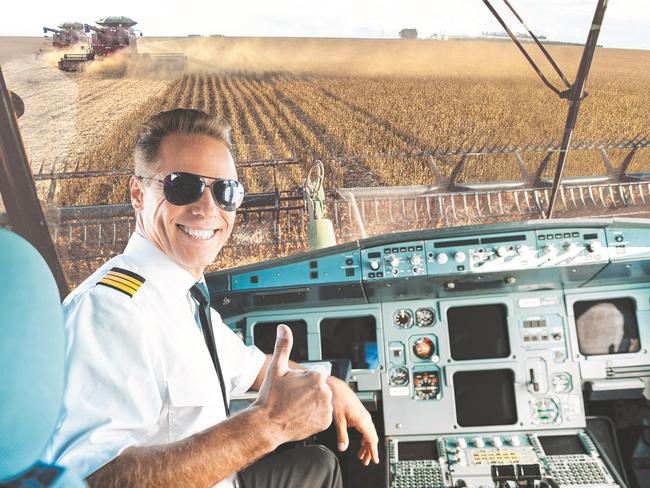 Altered course: The technology skills of pilots could be adapted to fill agricultural jobs. Digitally altered image.