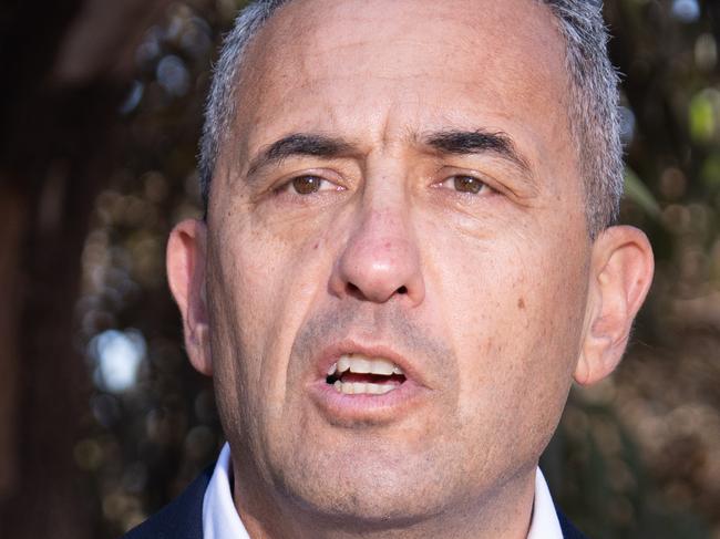 WHYALLA, AUSTRALIA - NewsWire Photos - 20 FEBRUARY, 2025: MP Tom Koutsantonis addressing the media during a visit to the Whyalla Steelworks in South Australia. Picture: NewsWire / Tim Joy