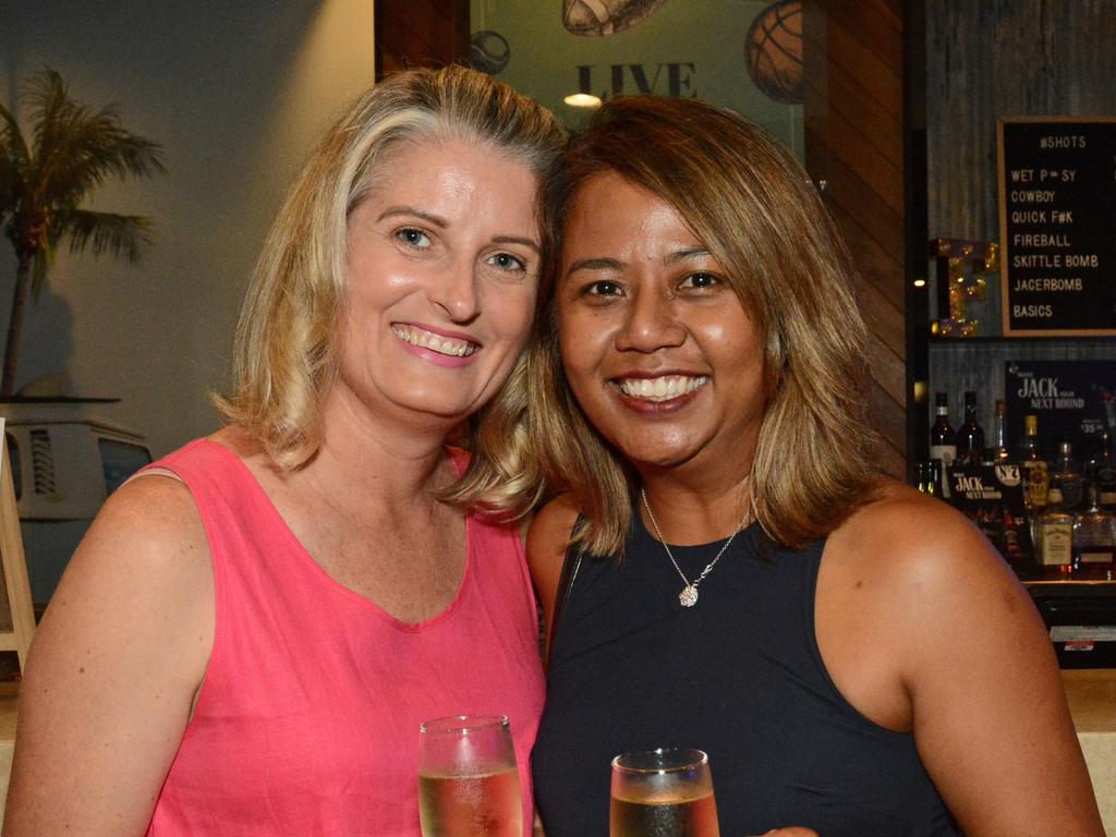 Bianca Garcia and Yupin Robson at the launch of Eggy at Burleigh Heads Hotel, Burleigh. Picture: Regina King.