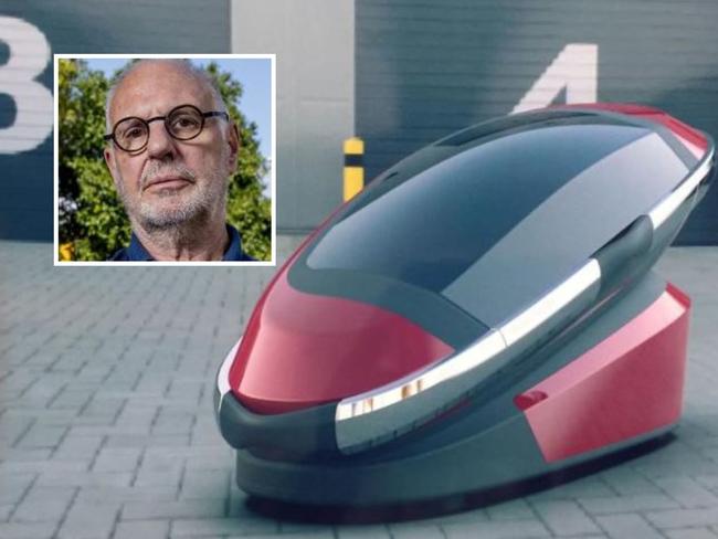 Euthanasia campaigner Dr Philip Nitschke and his Sarco pod. Picture: Supplied