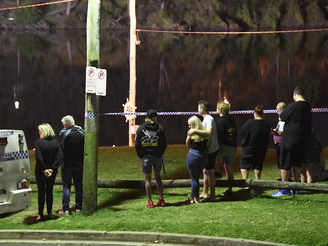 Crowds gathered at the Jamisontown boat ramp during the drama. Picture: Gordon McComiskie