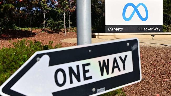 Meta corporate headquarters in Menlo Park, California. (Photo by JOSH EDELSON / AFP)