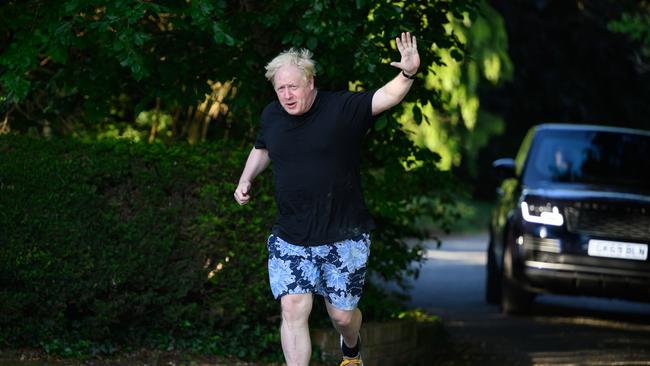 Boris Johnson on his morning run last week. Picture: Getty Images