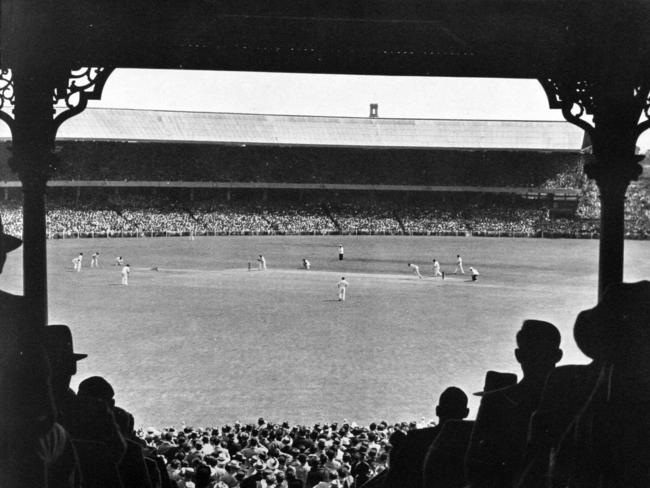 Bradman’s first post-war Test match, at the Gabba in 1946.