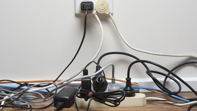 Overloaded powerboards pose a particular fire risk as more Victorians work from home. Picture: iStock.