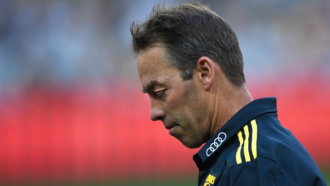Hawthorn coach Alastair Clarkson during the loss to Geelong. (AAP Image/Julian Smith)