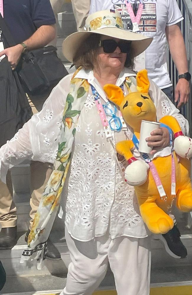 Gina Rinehart at the rowing on Saturday. Picture: John Stensholt