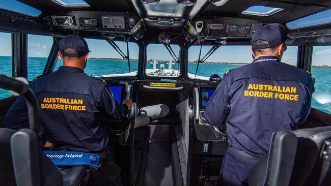 A boat carrying four Vietnamese nationals was intercepted by Australian authorities near Broome. Picture: Jason Edwards