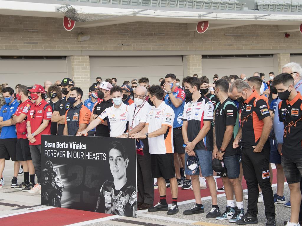 The MotoGP family remember Dean Berta Vinales. (Photo by Mirco Lazzari gp/Getty Images)