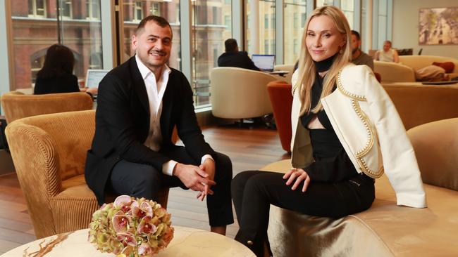 Lanolips chief executive Kirsten Carriol, a CUB member, and the club’s chief executive Daniel Hakim. Picture: John Feder