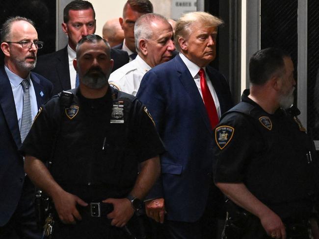 Donald Trump remained defiant as he entered a New York court. Picture: AFP