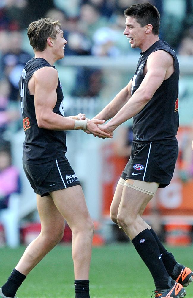 Patrick Cripps and Matt Kreuzer inspired Carlton’s victory over Melbourne.