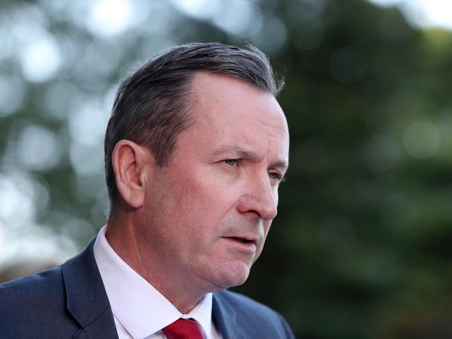 Western Australia Premier Mark McGowan speaks to the media. Picture: AAP.