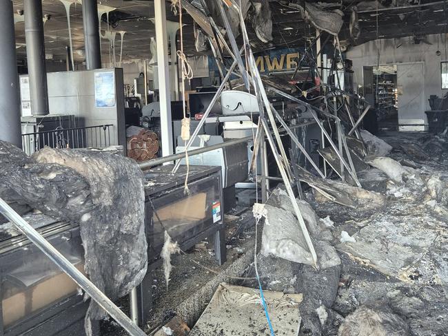 MWF Plumbing's showroom has been devastated by fire after the tobacco store next door was targeted on January 28. Photo: Facebook/MWF Plumbing