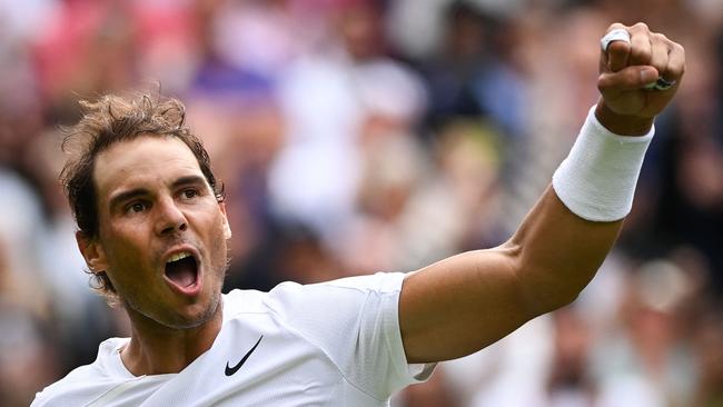 Spain's Rafael Nadal had some nervous moments, but forced his way into the second round. Picture: AFP