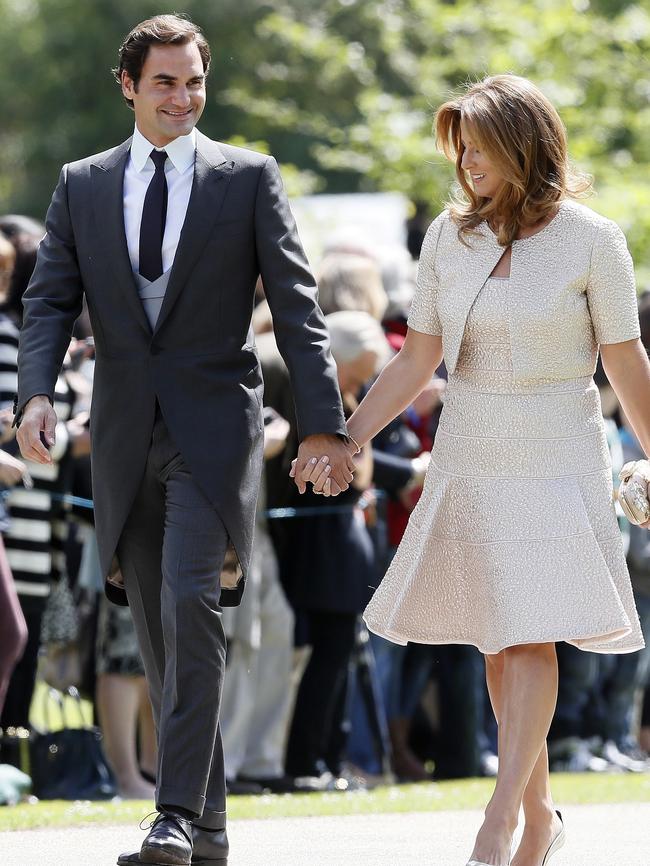 Roger Federer and wife Mirka were seen arriving. Picture: Kirsty Wigglesworth