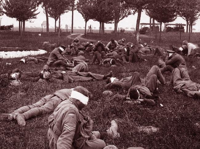 Australian soldiers recover after a World War I German gas attack in France 1918 Picture: Universal History Archive/ Getty Images