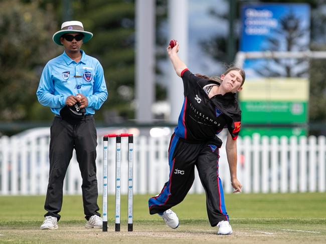 Swans bowler Ebony Winston. Picture: Julian Andrews