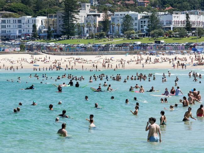 Beachgoers are seen at Bondi Beach despite the threat of Coronavirus. Picture: AAP/John Fotiadis