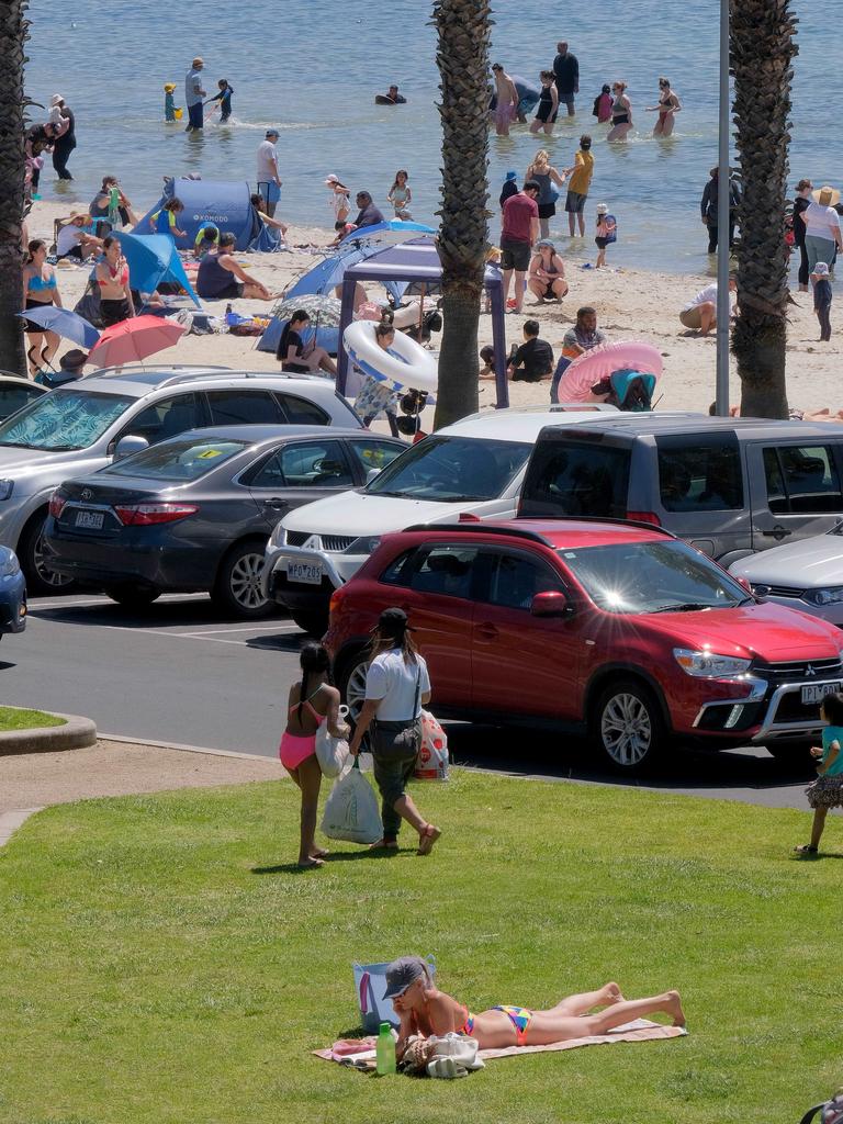 Geelong's waterfront is the place to be for Melbourne Cup with large crowds setting up on Eastern Beach Picture: Mark Wilson