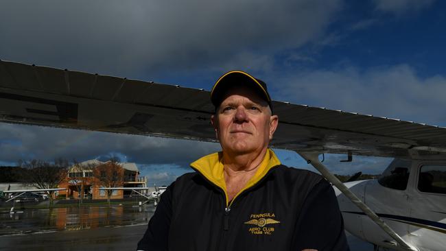 Peninsula Aero Club President Jack Vevers, at Tyabb Airport, is furious. PICTURE: PENNY STEPHENS