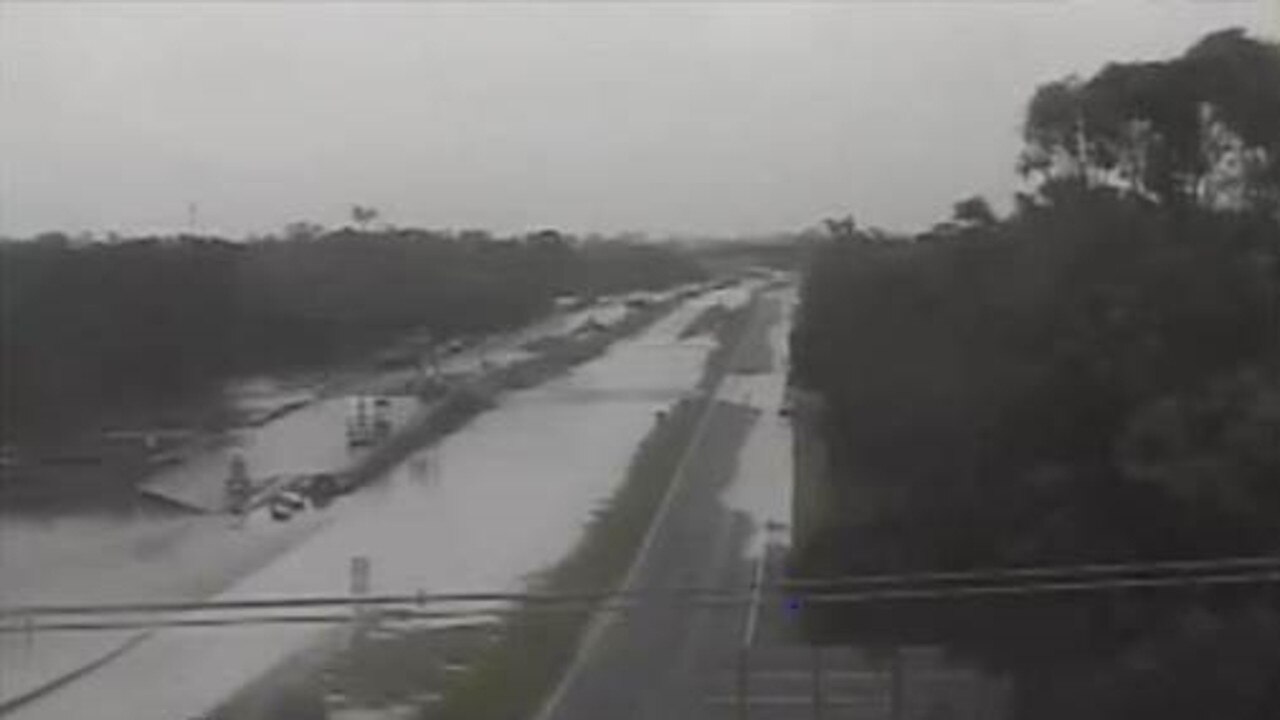 The Bruce Hwy will remain closed between Caboolture and Caloundra in both directions until further notice. Picture: TMR