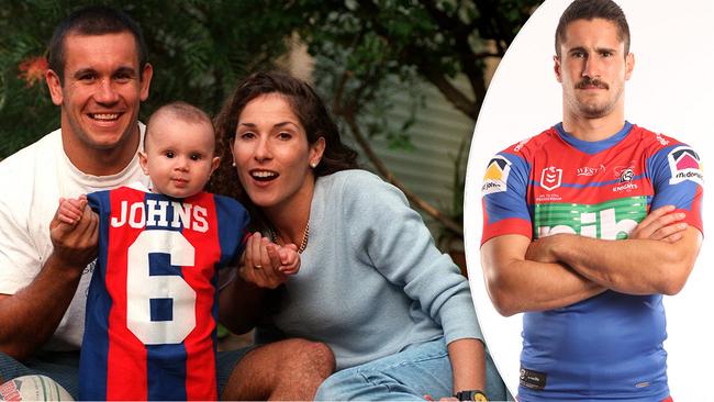 Matty, Trish and Jack Johns in 1998, and Jack in 2021.