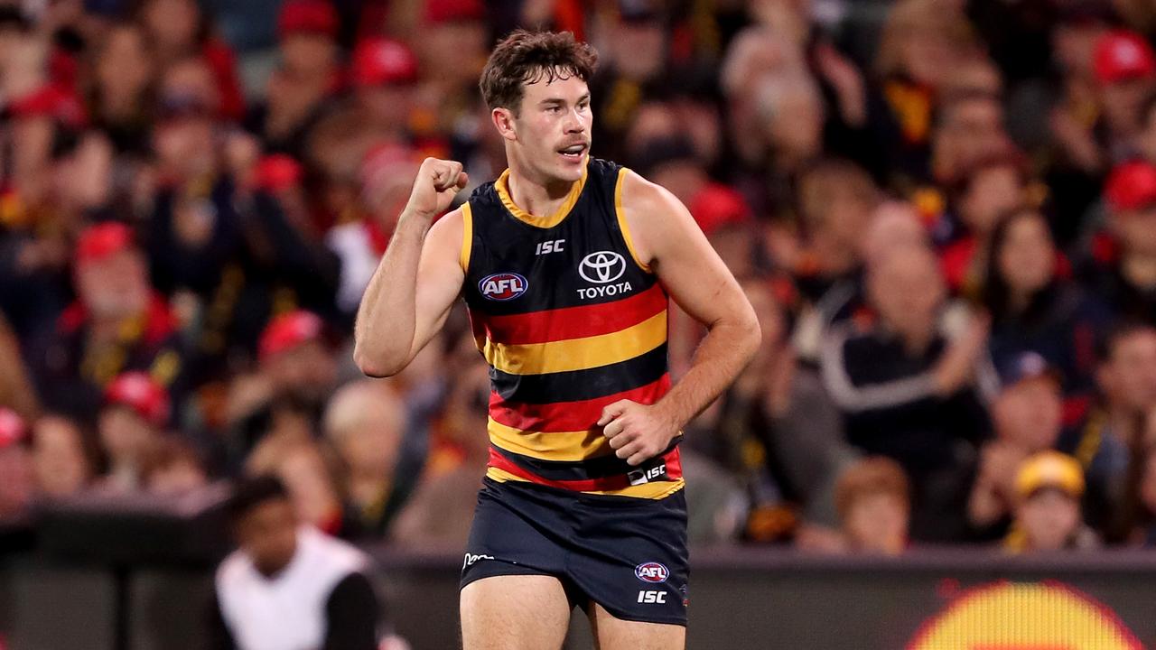 Mitch McGovern is seeking a trade out of Adelaide. Photo: James Elsby/AFL Media/Getty Images