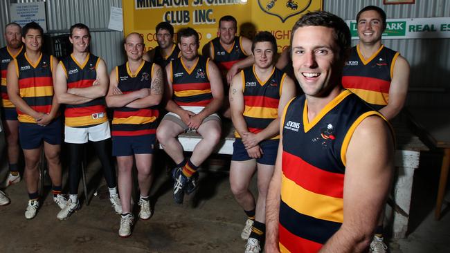 Curramulka Minlaton Stansbury (CMS) Crows champion Jamie Kent (front right). Picture: File