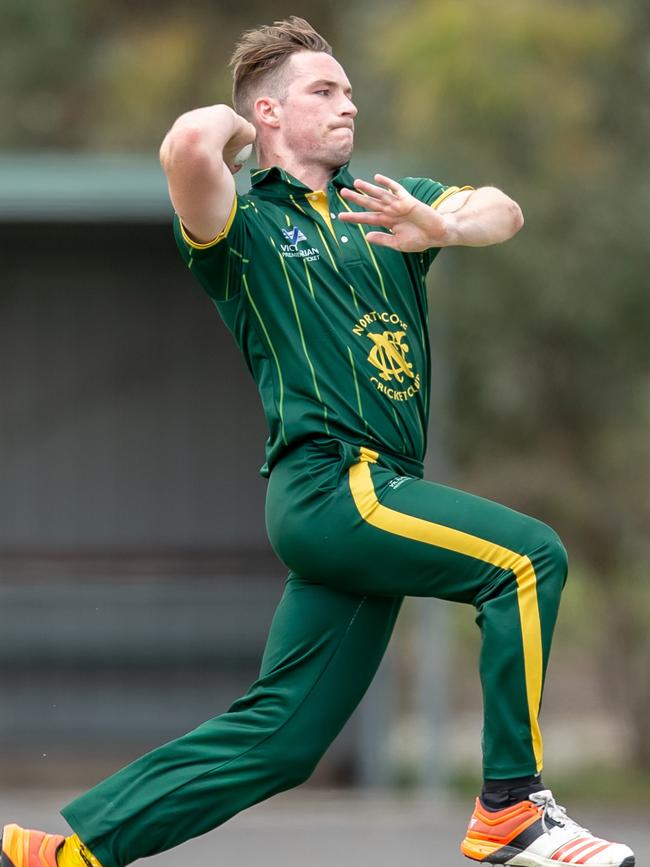 Northcote's Sam Harbinson steams in during the Vic Super Slam. Picture: Arj Giese.