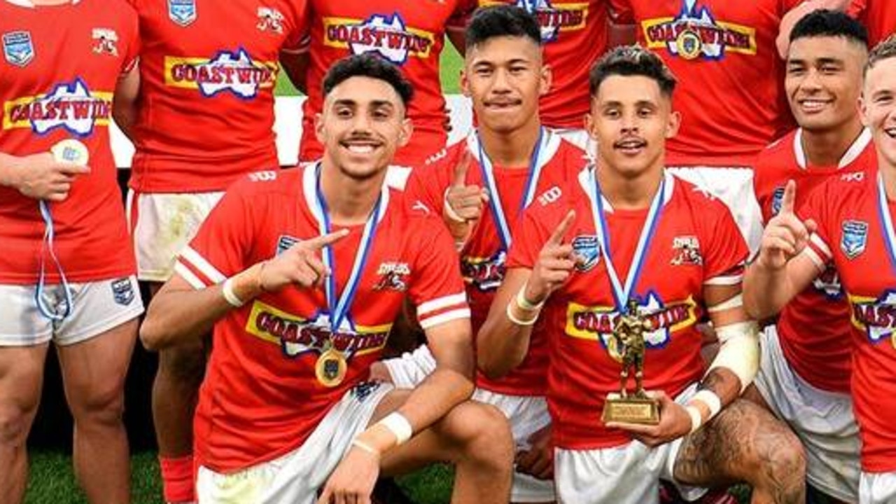 Jayden Sullivan, Tyrell Sloan and Talatau Amone where key members of the Dragons 2019 SG Ball winning side. NRL Photos/NSRWL.