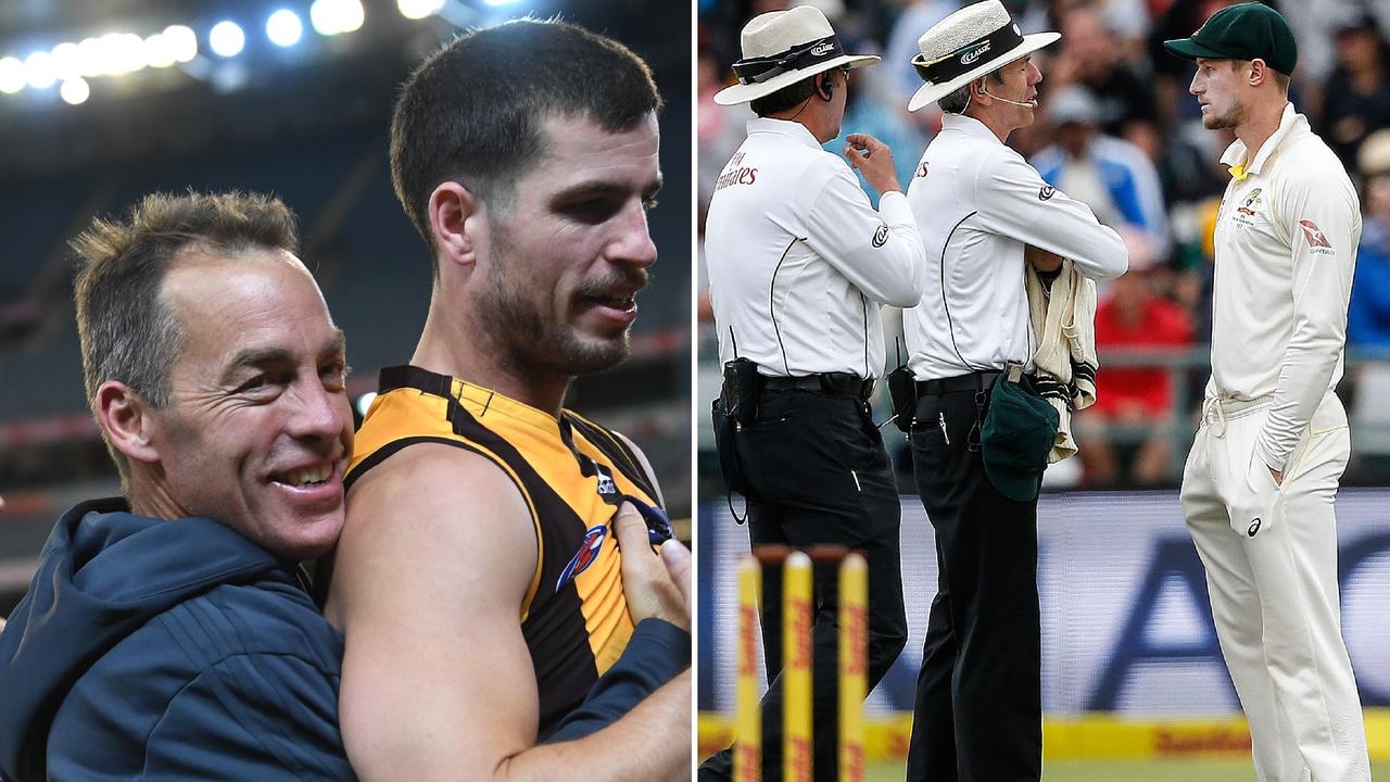 Hawthorn coach Alastair Clarkson has compared the hysteria around Ben Stratton's pinching incident to the Australian men's cricket team's Sandpaper-gate saga.