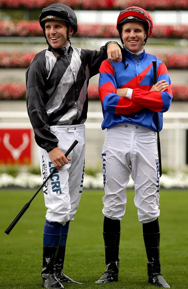 Nathan and Tommy Berry ready for the Magic Millions — which Nathan would take out on unencumbered. Picture: Gregg Porteous