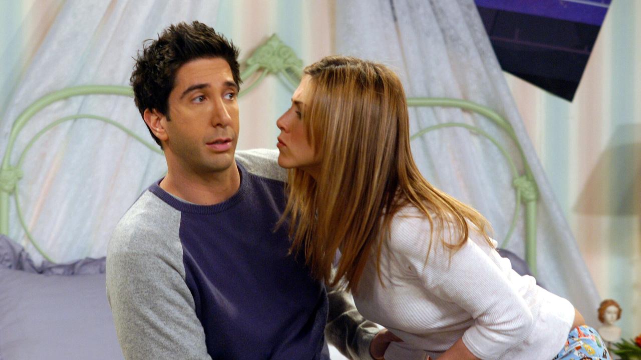 Jennifer Aniston with David Schwimmer in Friends.