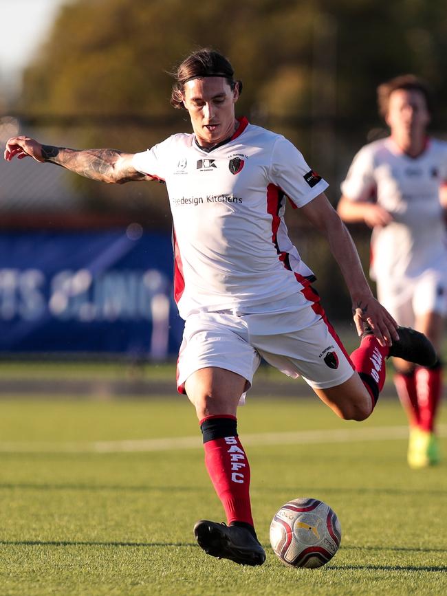 South Adelaide midfielder Liam Wooding in action. Picture: Adam Butler.