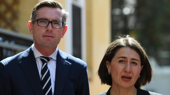 NSW Treasurer Dominic Perrottet and Premier Gladys Berejiklian call for a major reforms to make states less dependent on Canberra. Picture: AAP