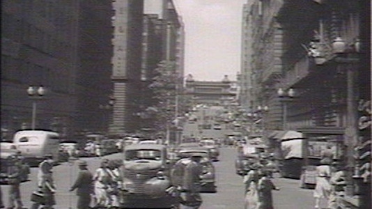 Martin Place taken from George St in 1947. Picture: State Library NSW