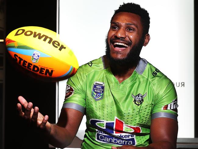 Canberra Raiders Kato Ottio during the Auckland Nines launch for 2017 at Rugby League Central, Sydney. Picture: Brett Costello