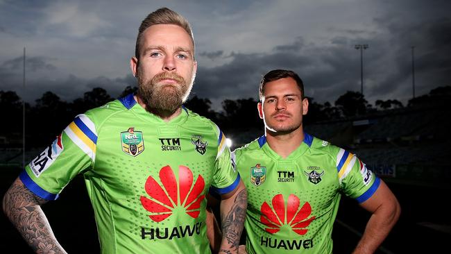 Raiders halves Blake Austin and Aidan Sezer hope to go all the way in 2016. Picture: Kym Smith