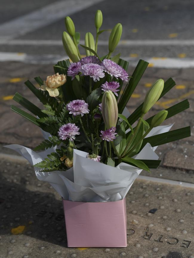 Flowers at the scene of the tragic crash on Monday. Picture: Roy VanDerVegt