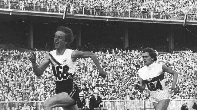 Betty Cuthbert wins gold in front of a massive crowd in Melbourne in 1956.