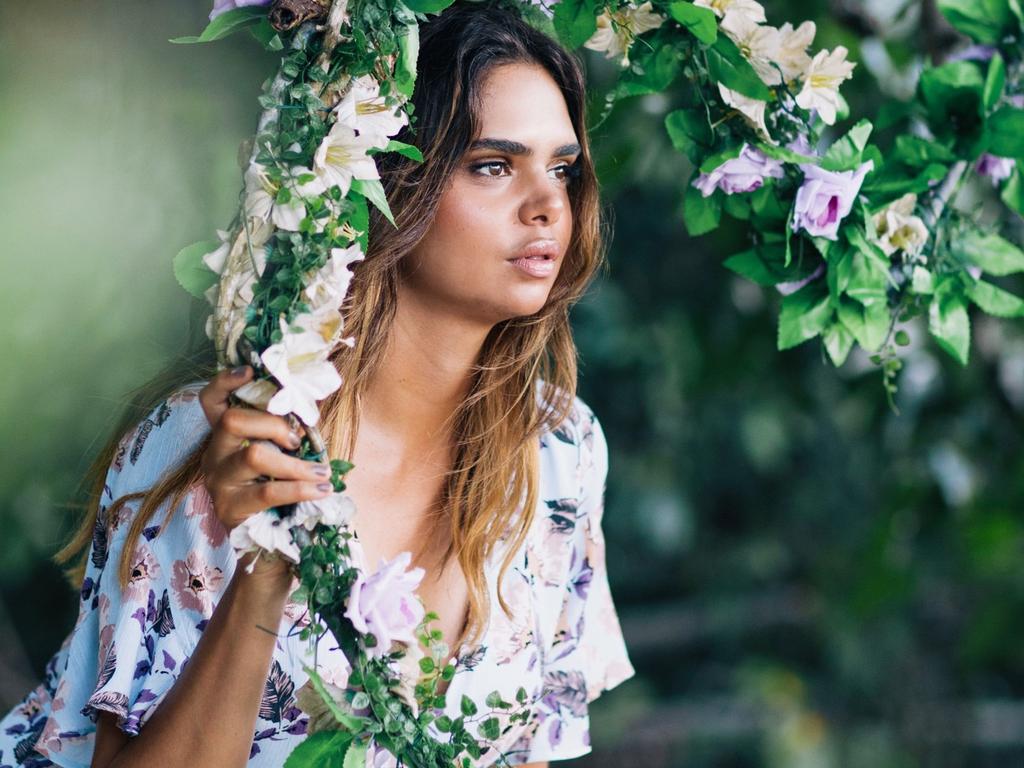 Samantha Harris in the Heart of Cape Tribulation, Daintree Rainforest, for Tropical North Queensland’s ‘Feel grounded’ campaign. Picture: Will Salkeld Photography