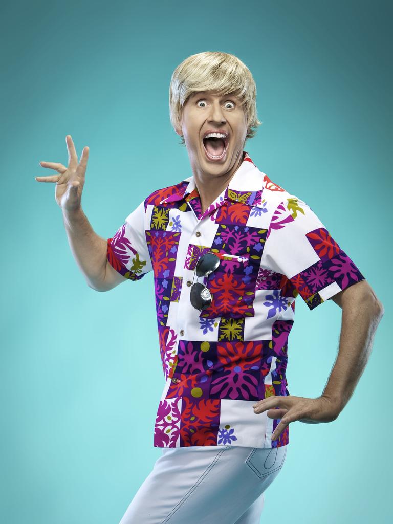 Mark Trevorrow in full Bob Downe mode, promoting his show Viva Bob Vegas!