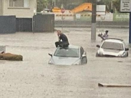 Flash flooding across Brisbane city.