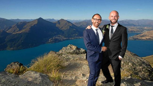 Craig and Andy at their wedding in New Zealand in a scene from Married At First Sight.